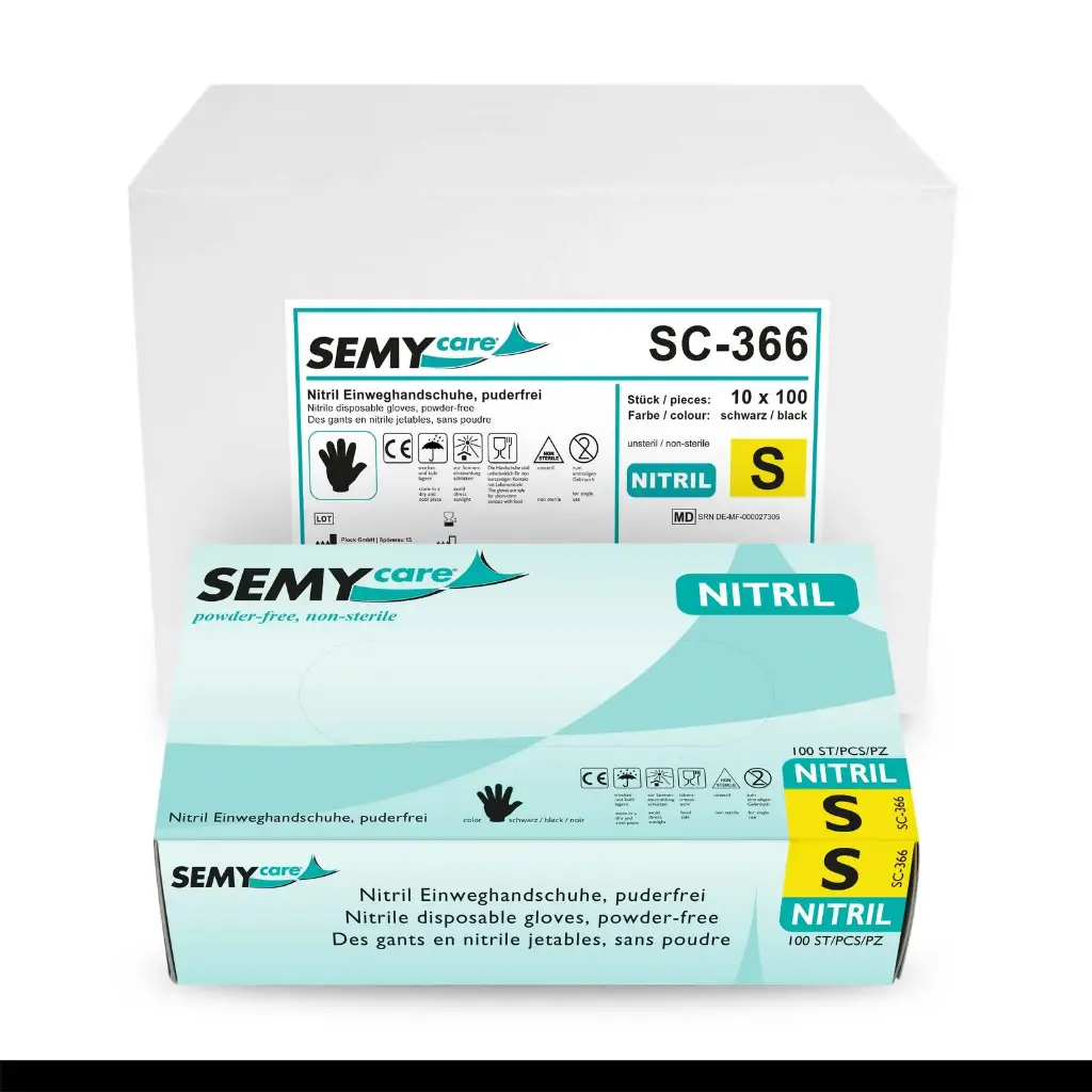  Nitril Einweghandschuhe XL Schwarz Puderfrei 10x100 Stück/Karton