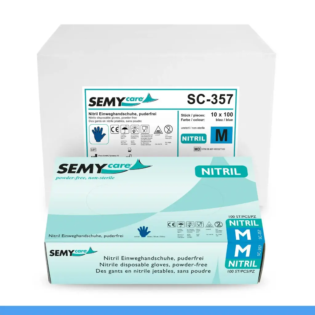  Nitril-Einweghandschuhe M Blau Puderfrei 10x100 Stück/Karton