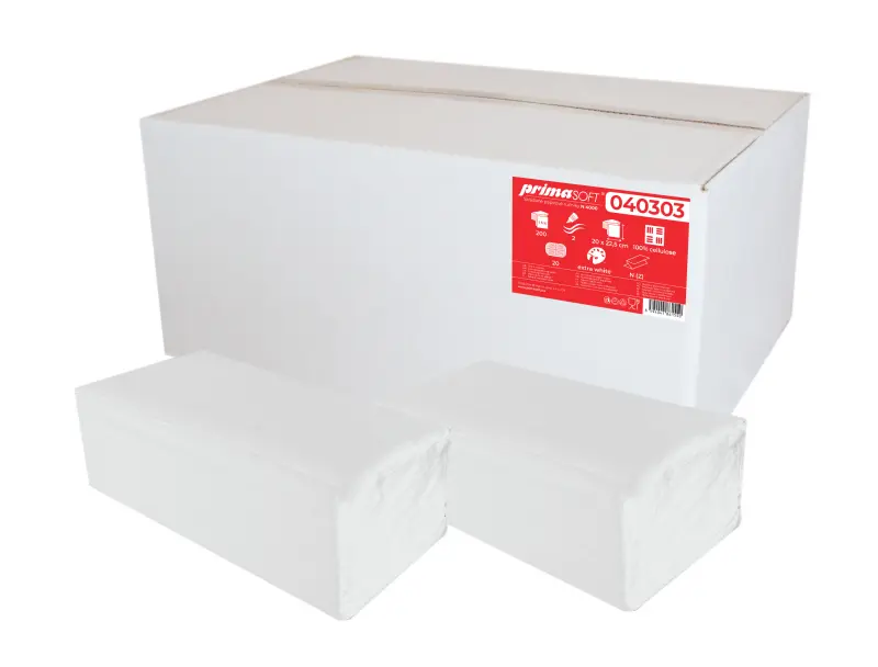   Handtuch N Falz 20x22,5cm 2- lagig, weiß 4000 Stück 