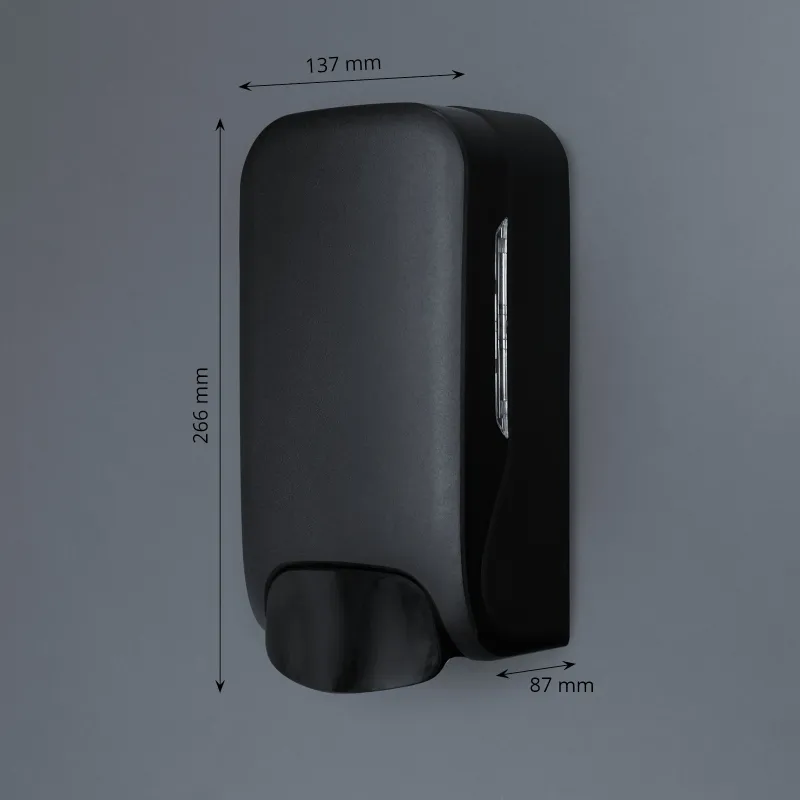 SemyTop Seifenspender, 1.000 ml, schwarz matt, Nachfüllbar