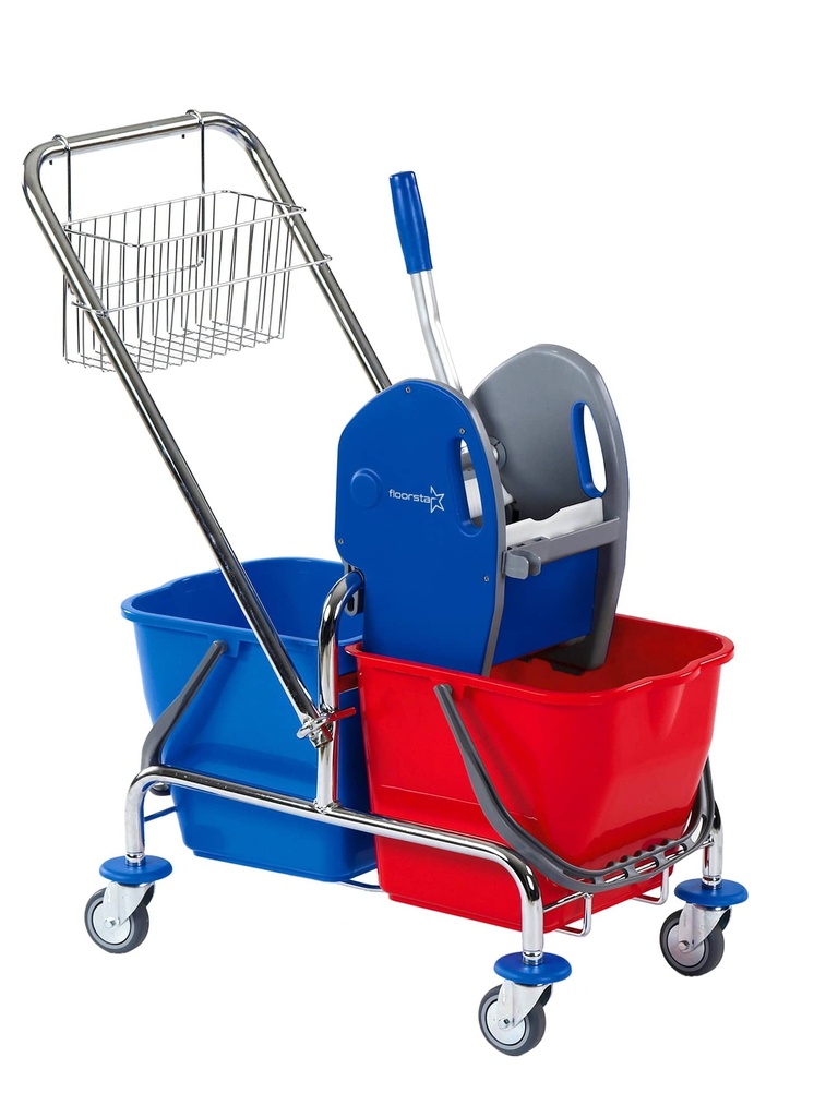 Doppelfahrwagen mit Deichsel, Korb 17 l SOLID