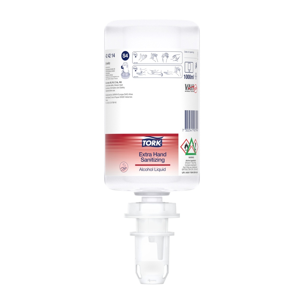 Tork Extra Desinfizierende Hand Alkohol Flüssigkeit 6x1000ml S4