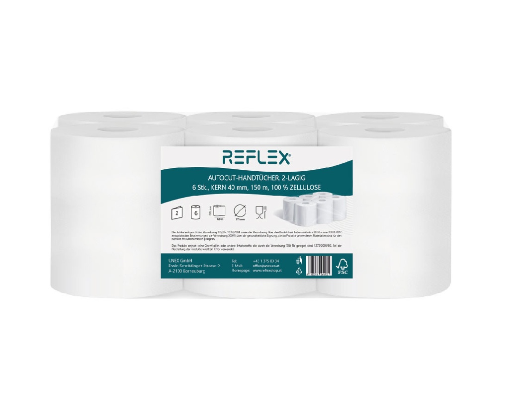 Handtuchpapier 2 lagig, 120 lfm, 6 rolle im pack