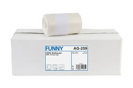 [AG260] Müllbeutel, 18 Liter extra, weiß, 300 + 240 x 530 mm AG-259* Kartoninhalt: 10 Rollen à 100x1000  Stück ca. 15μ 2
