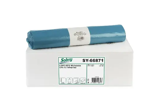 [SY66871]  Müllsäcke Blau120 Liter LDPE-Regenerat Typ 60 700x1100 mm 250 Stück