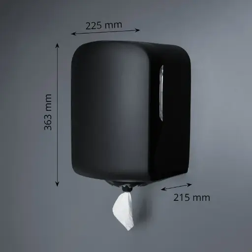 [St88549] SemyTop Handtuchrollenspender Centerpull Maxi Schwarz/Matt