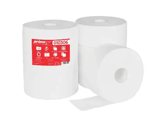 [010306]  JUMBO WC Papier 2-lagig, 180 lfm weiß in Pack 6 Rolle 