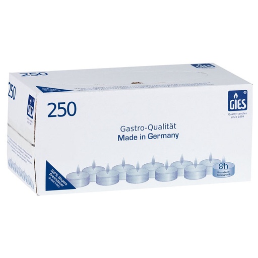 [144047] Teelichter Ø38mm Höhe:22mm 8h Brenndauer weiß 250 stk