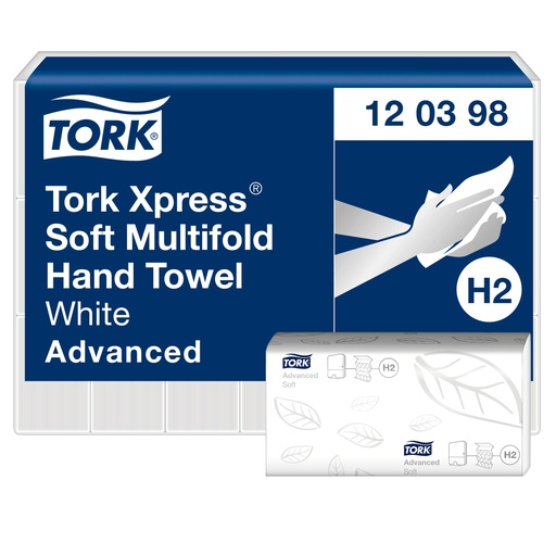[120398] Tork weiche Multifold-Handtücher Weiß H2 (Z Falz) 21,2x25,6cm 20 Pak a 237stk=3780 Stück