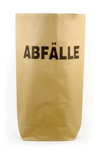 [AG-793]  Papiermüllsäcke, 2-lagig, braun, 70l, 550x850+200mm, Druck "Abfälle", 25 Stück